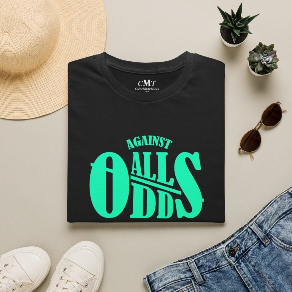 Against All Odds T-Shirt (Teal) (folded-2)