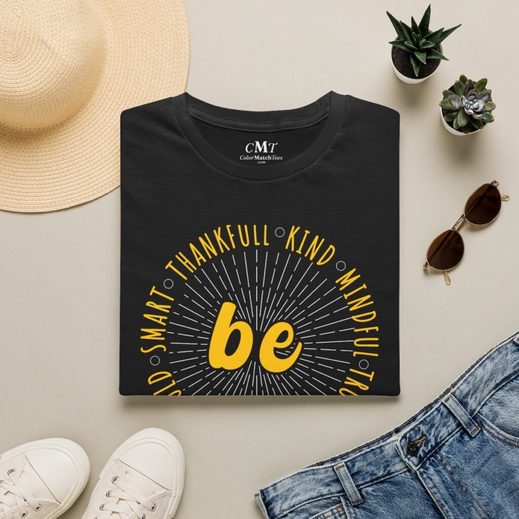 Be Kind Humble Bold T-Shirt (Varsity Gold) (folded-2)