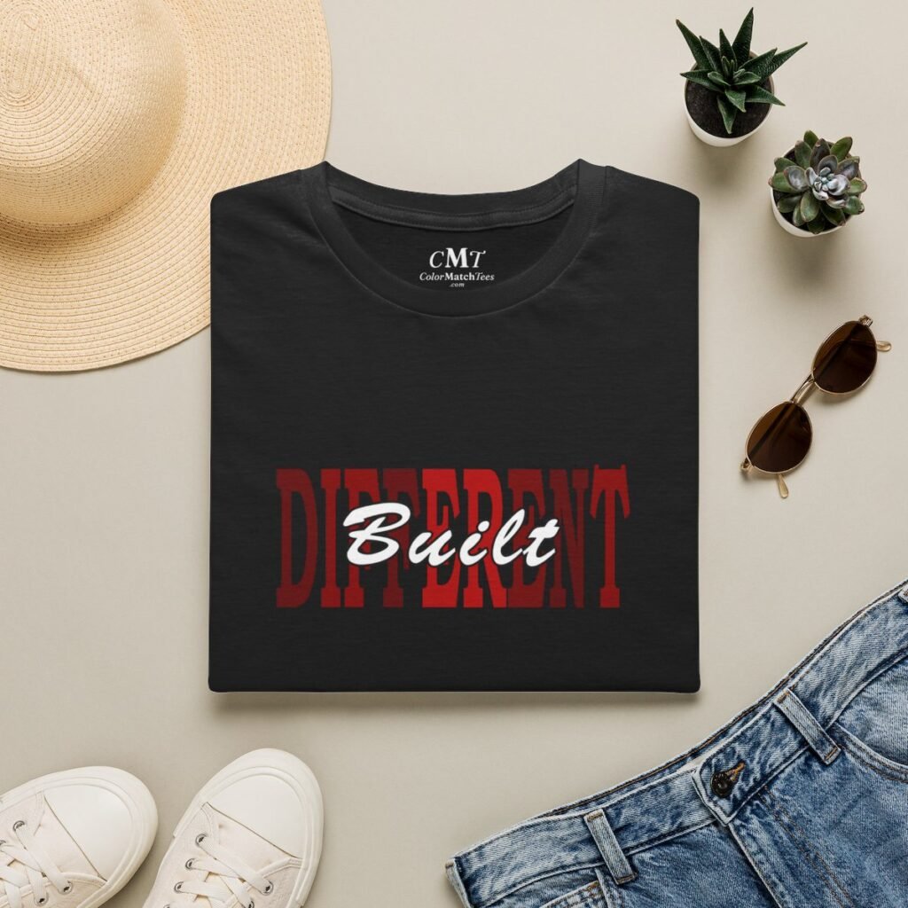 Built Different v2 T-Shirt (Maroon) (folded-2)