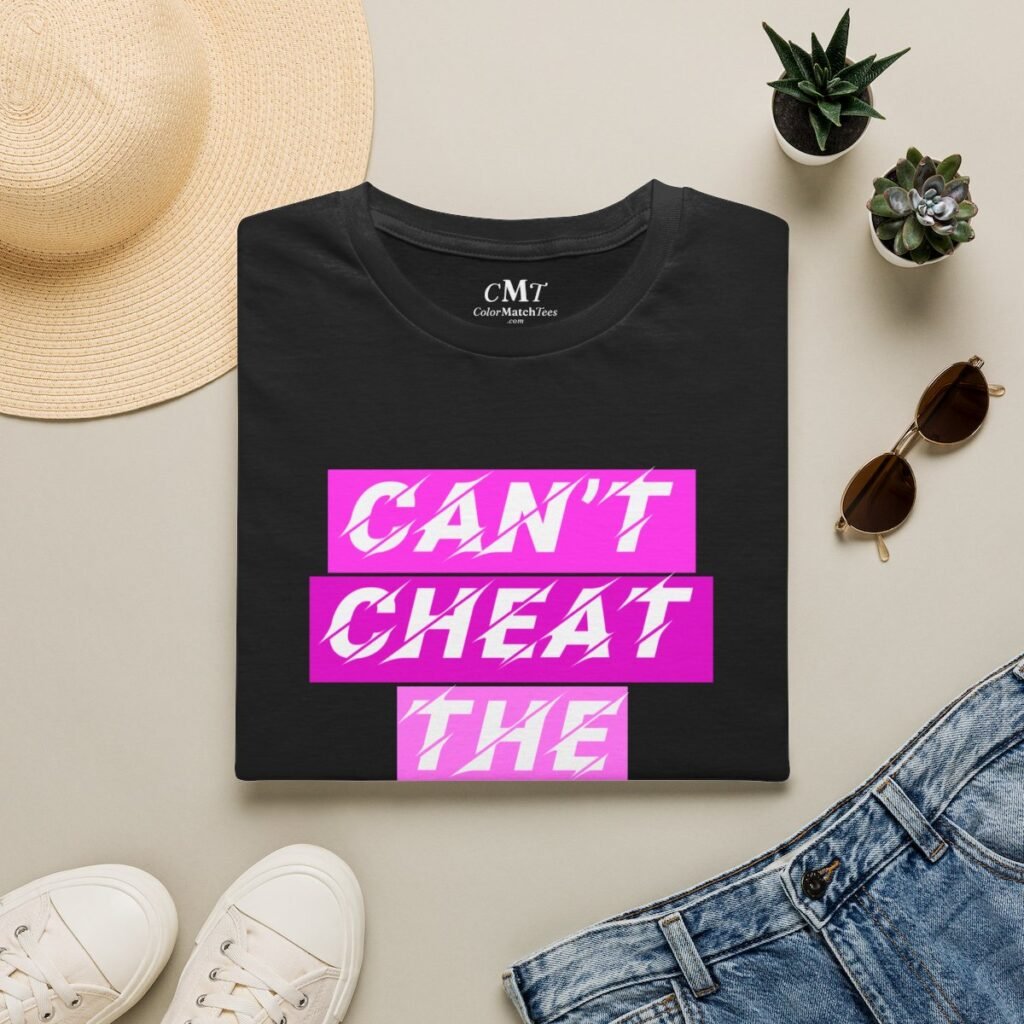 Can't Cheat the Grind T-Shirt (Pink) (folded-2)