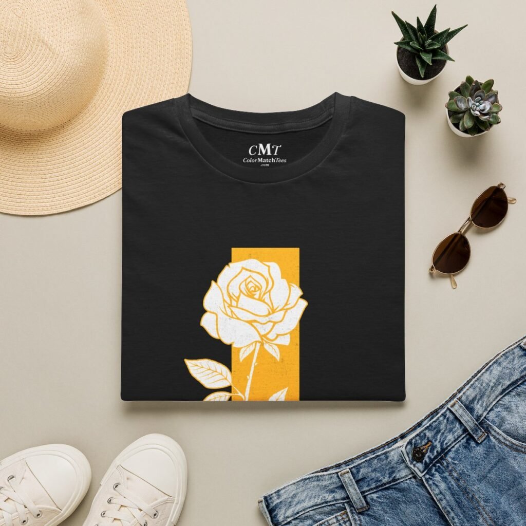 Distressed Bar Rose T-Shirt (Varsity Gold)