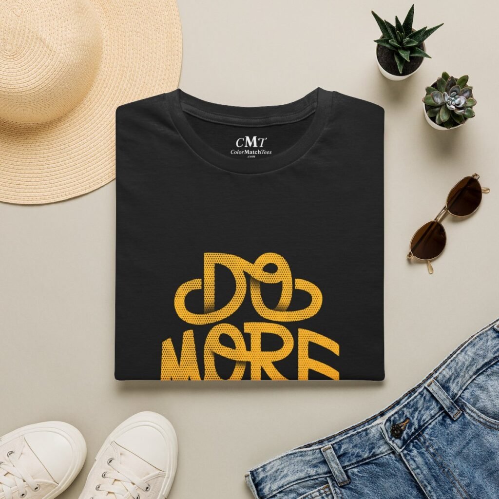 Do More Motivational Hustle T-Shirt (Varsity Gold) (folded-2)
