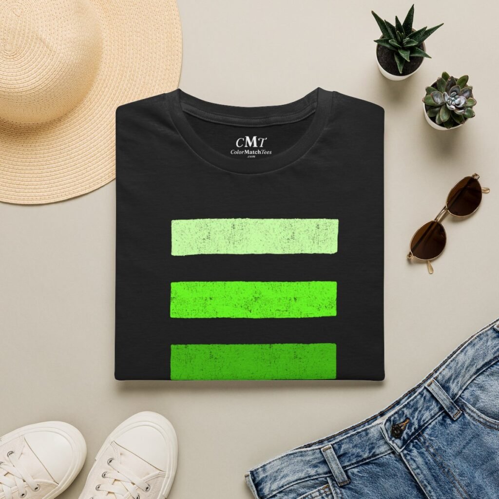 Grunge Shades Stripes T-Shirt (Green) (folded-2)