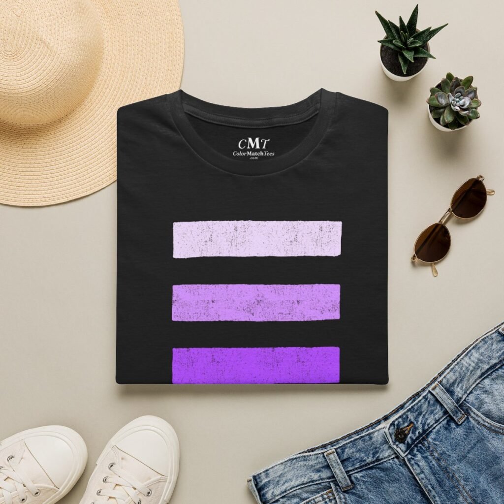 Grunge Shades Stripes T-Shirt (Purple) (folded-2)