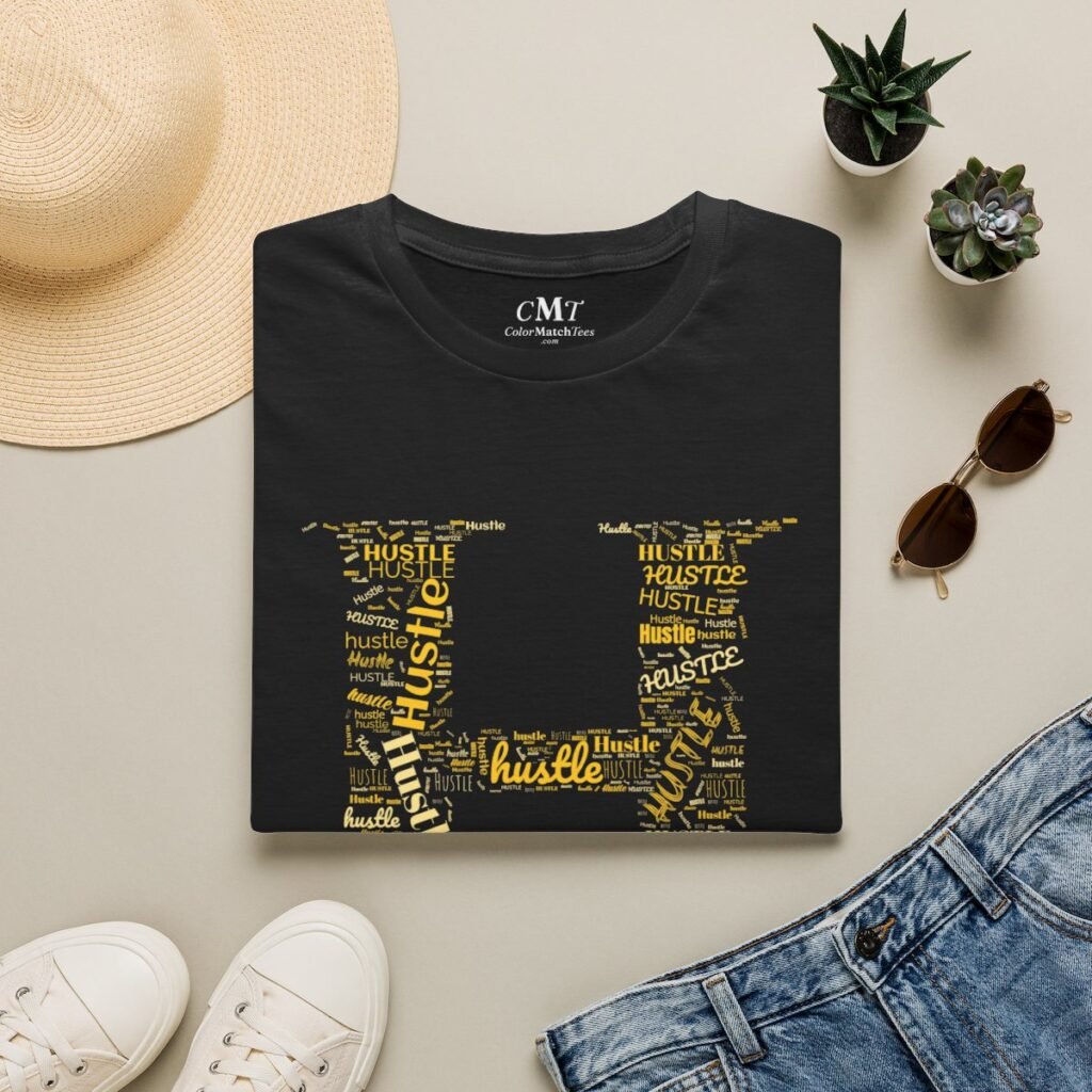 H Is For Hustle T-Shirt (Varsity Gold) (folded-2)