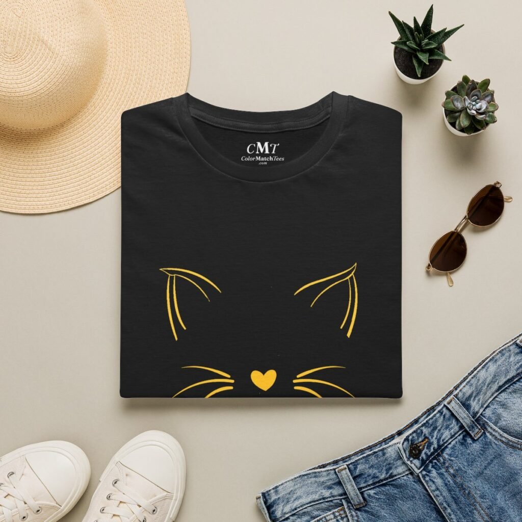 Invisible Cat Face T-Shirt (Varsity Gold)