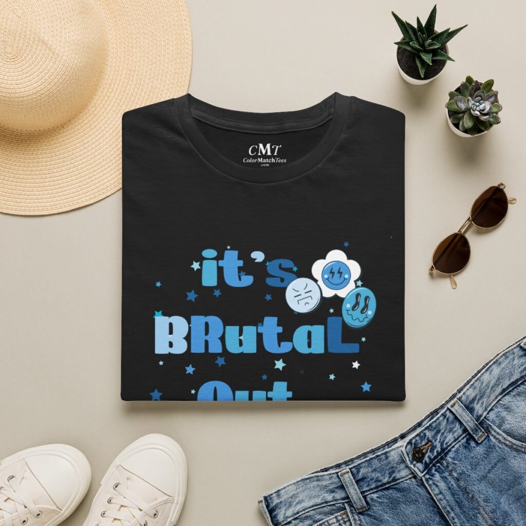 It's Brutal Out Here T-Shirt (Blue) (folded-2)