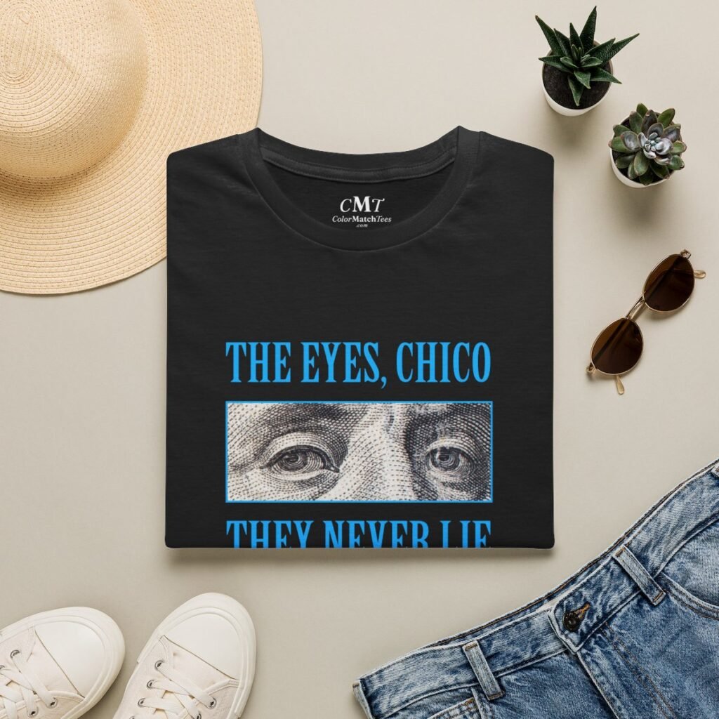 It's in the Eyes, Chico T-Shirt (Blue) (folded-2)