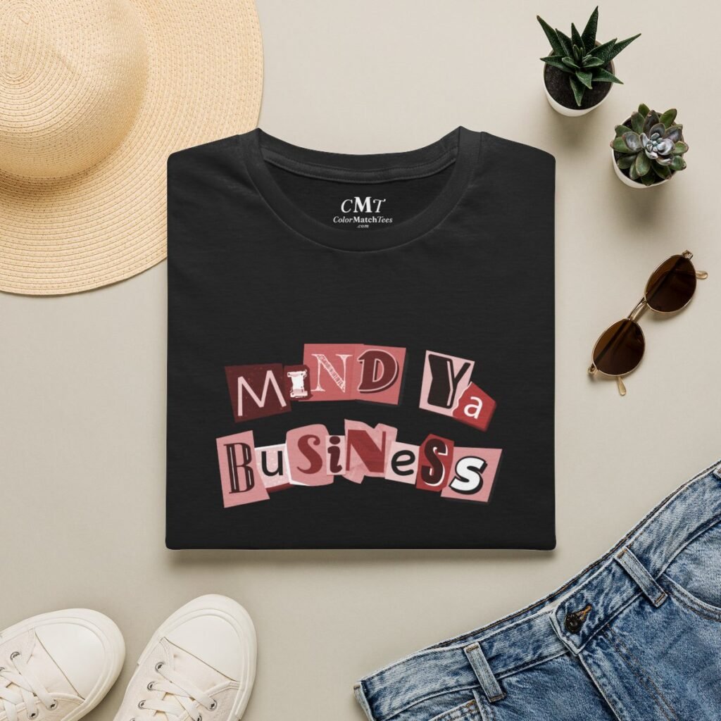 Mind Ya Business T-Shirt (Maroon) (folded-2)