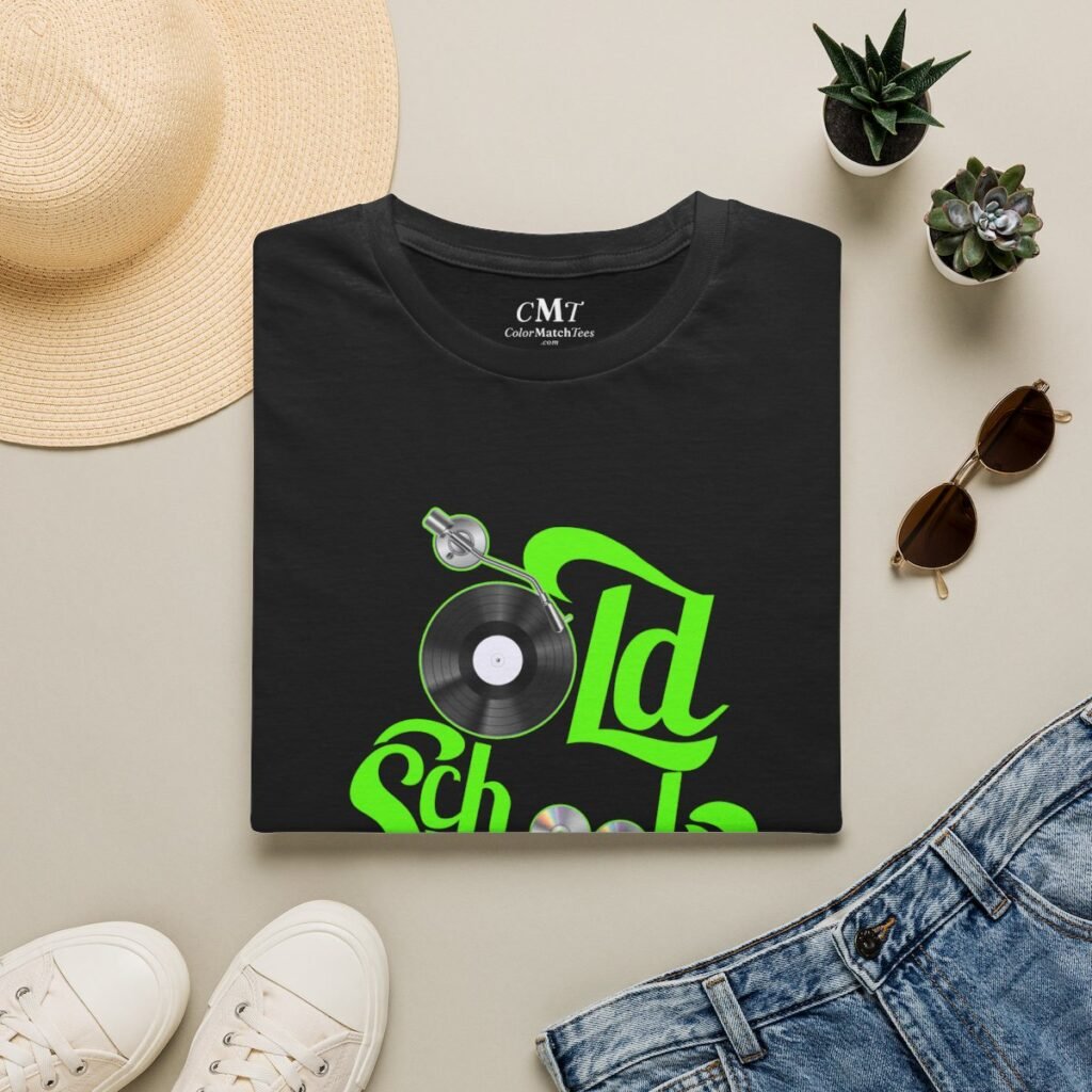 Old School Classic T-Shirt (Green) (folded-2)