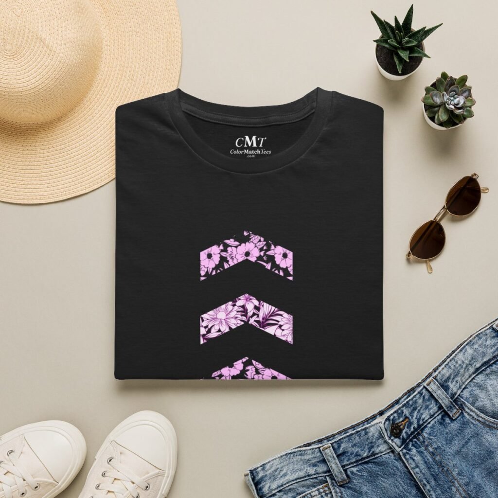 Flower Chevrons T-Shirt (Pink)