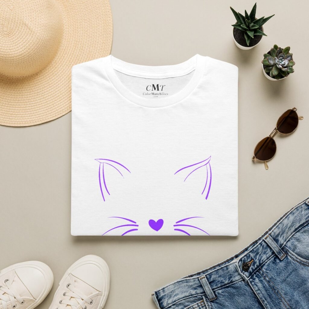 Purple Invisible Cat Face Purple Color Graphic (folded-2)