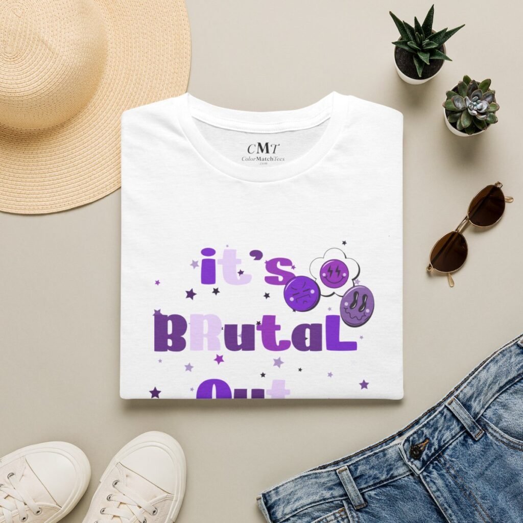 Purple It's Brutal Out Here Purple Color Graphic (folded-2)