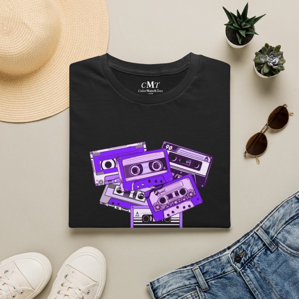 Purple Tape Cassettes Classic Old School Color Graphic (folded-2)