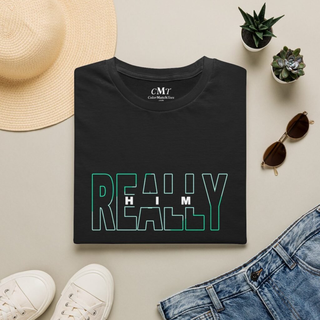 Really HIM T-Shirt (Teal) (folded-2)