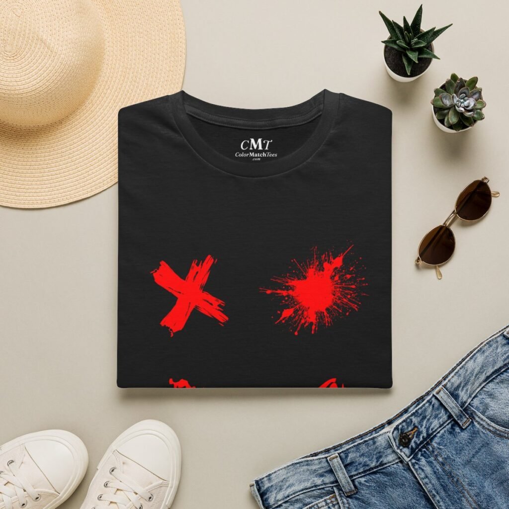 Grunge Smiley T-Shirt (Red)