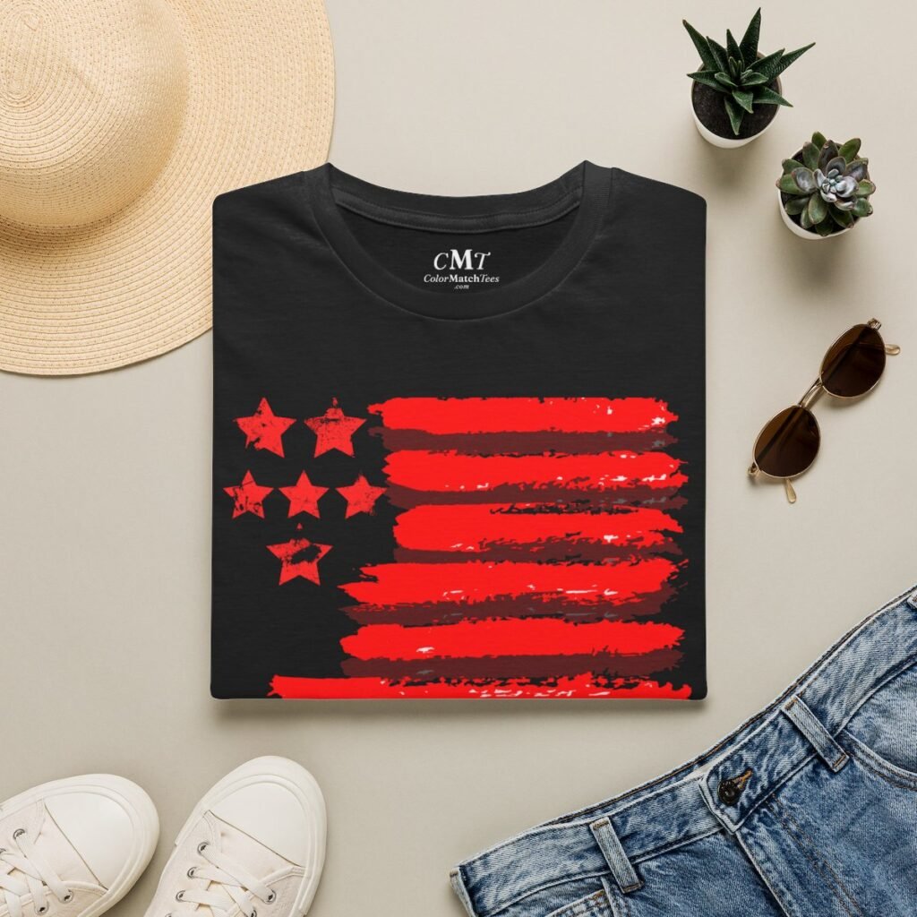 Grunge Flag T-Shirt (Red)