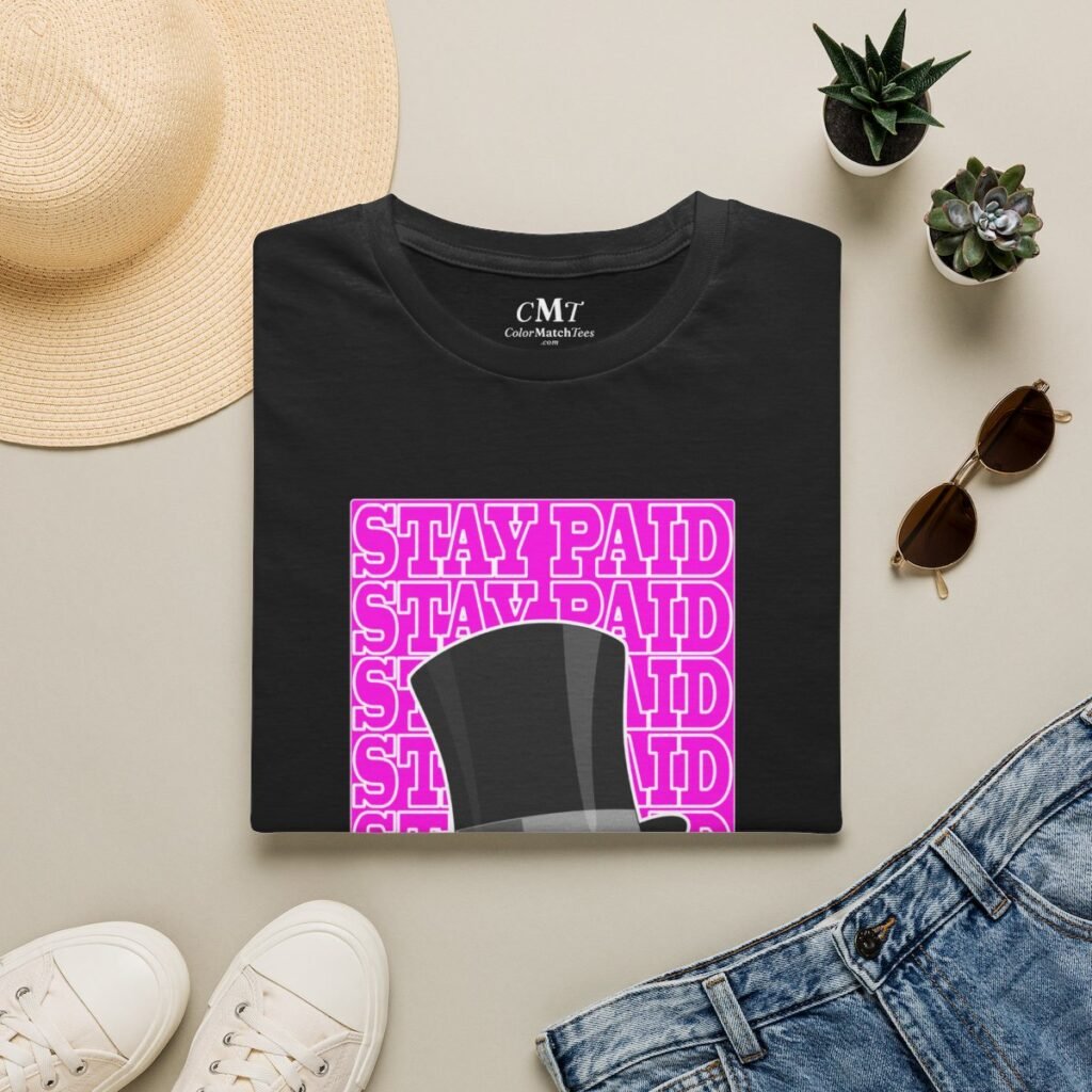 STAY PAID T-Shirt (Pink) (folded-2)