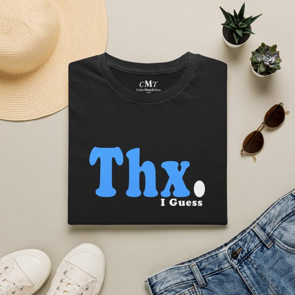 Thanks I Guess... T-Shirt (Blue) (folded-2)