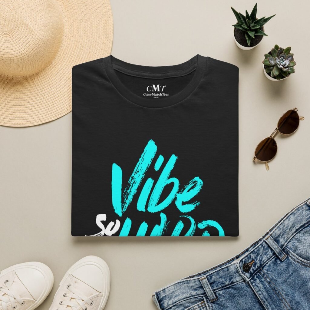 Vibe so Hard T-Shirt (Turquoise) (folded-2)