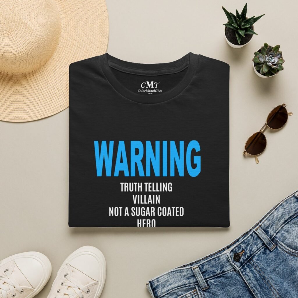 WARNING: Truth Telling Villain T-Shirt (Blue)