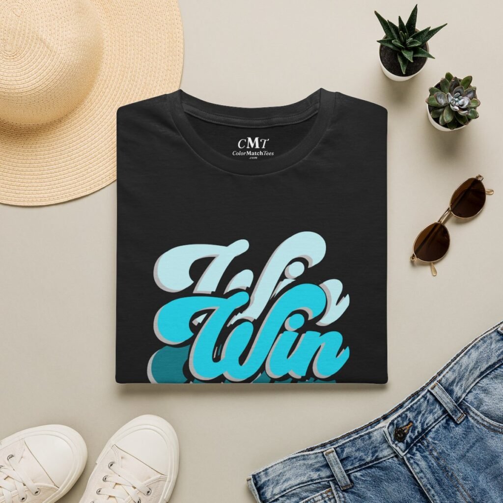 Win on Repeat T-Shirt (Turquoise) (folded-2)