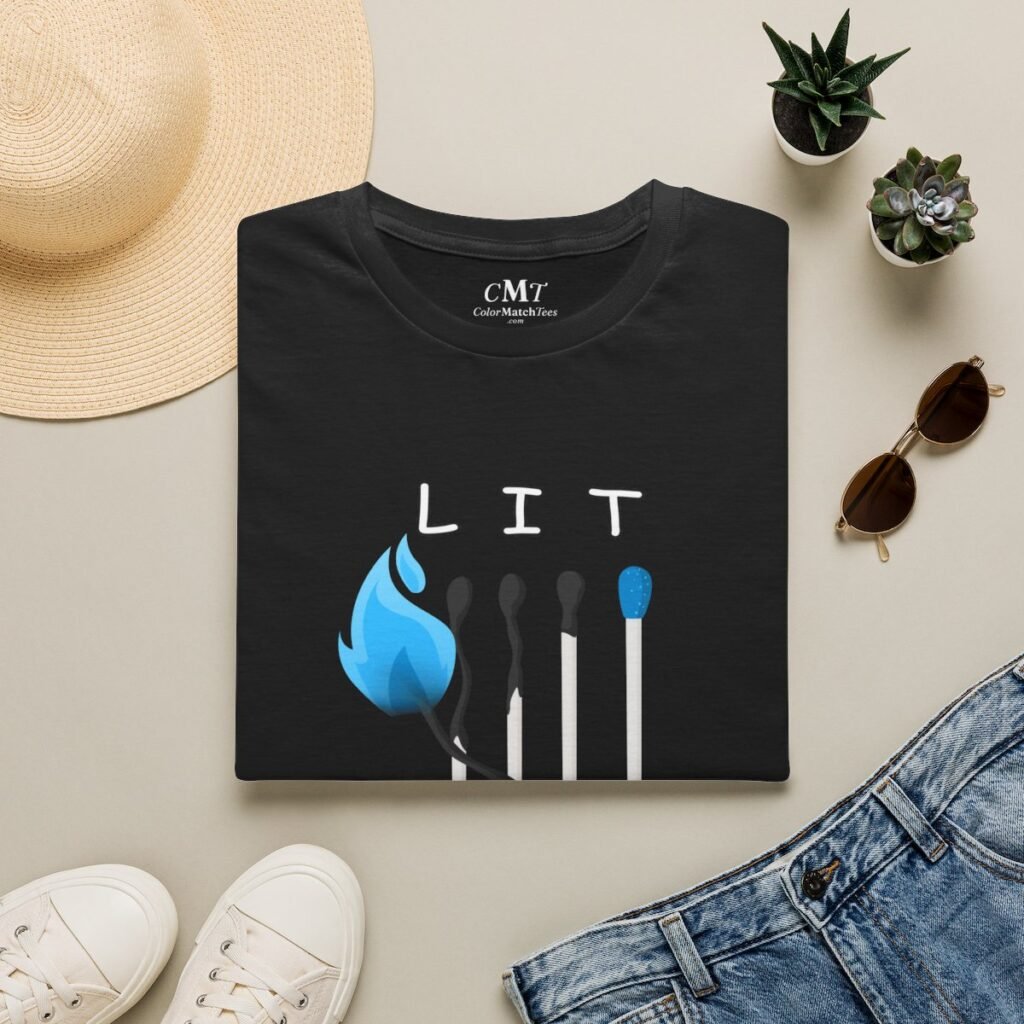 You Know It's LIT T-Shirt (Blue) (folded-2)
