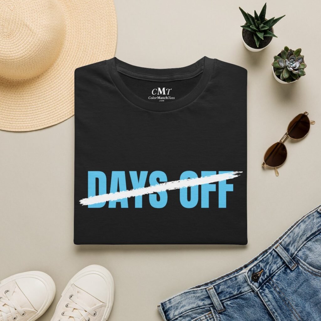 Zero 0 NO Days Off T-Shirt (Blue) (folded-2)