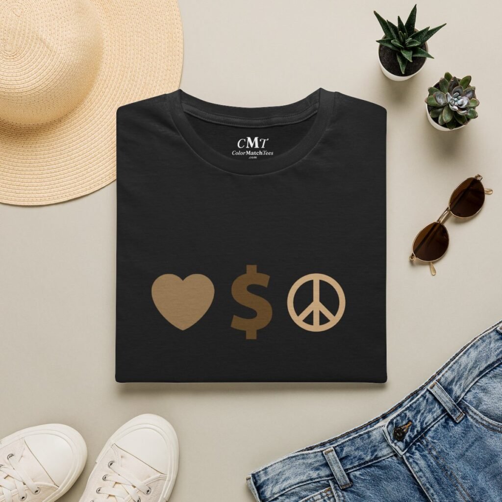 Love Wealth Peace T-Shirt (Tan)